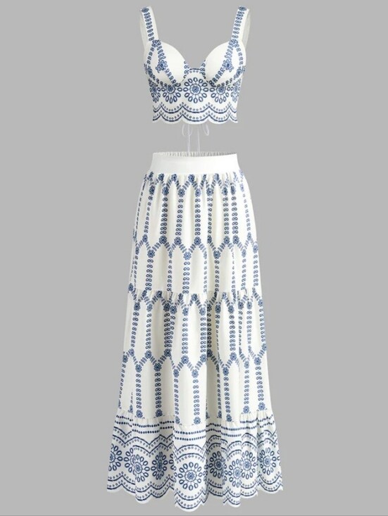 Commense Dresses & Skirts - 🌟SOLD🌟 NWT Commense Printed Sleeveless Tie Back Maxi Skirt Set, Large